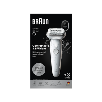 Braun Silk- pil 9 SES9-030 | Epilator | Operating time (max) 50 min | Number of power levels 2 | Wet & Dry | White/Silver Braun Silk- pil 9 SES9-030 | Epilator | Operating time (max) 50 min | Number of power levels 2 | Wet & Dry | White/Silver