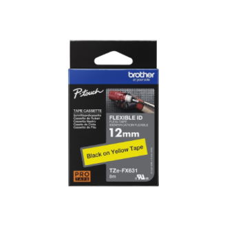 Brother | TZe-FX631 Flexible ID Laminated Tape | Black on Yellow | TZe | 8 m | 1.2 cm