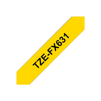Brother | TZe-FX631 Flexible ID Laminated Tape | Black on Yellow | TZe | 8 m | 1.2 cm