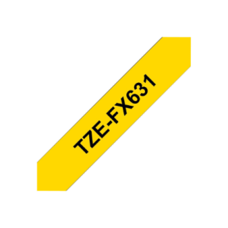 Brother | TZe-FX631 Flexible ID Laminated Tape | Black on Yellow | TZe | 8 m | 1.2 cm