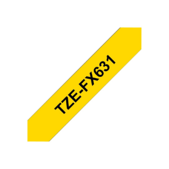 Brother | TZe-FX631 Flexible ID Laminated Tape | Black on Yellow | TZe | 8 m | 1.2 cm
