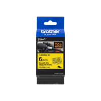 Brother | TZe-FX611 Flexible ID Laminated Tape | Black on Yellow | TZe | 8 m | 6 cm 