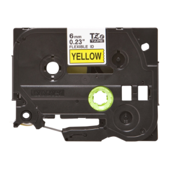 Brother | TZe-FX611 Flexible ID Laminated Tape | Black on Yellow | TZe | 8 m | 6 cm
