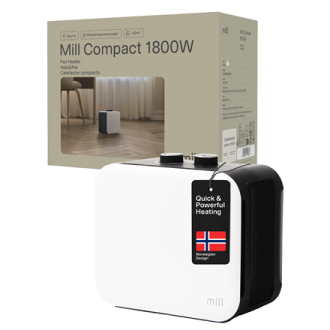 Mill | Compact PTC Fan Heater | CUS1800MECW | PTC Fan | 1800 W | Number of power levels 3 | Suitable for rooms up to 10-30 m | W