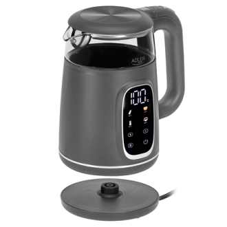 Adler Kettle with LED Display | AD 1305 | Electric | 2200 W | 1.7 L | Plastic | 360 rotational base | Grey