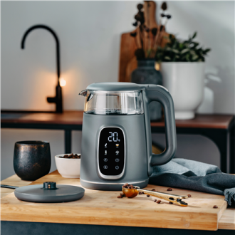 Adler Kettle with LED Display | AD 1305 | Electric | 2200 W | 1.7 L | Plastic | 360 rotational base | Grey