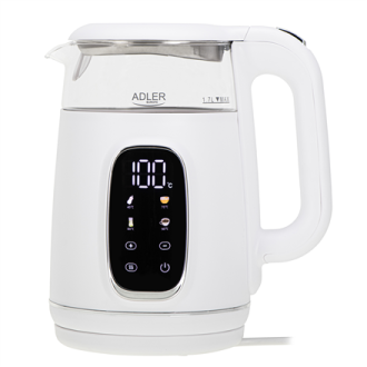 Adler Kettle with LED Display | AD 1305 | Electric | 2200 W | 1.7 L | Plastic | 360 rotational base | White/Silver