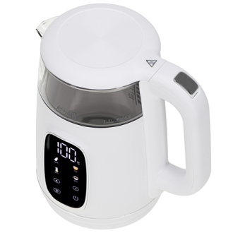 Adler Kettle with LED Display | AD 1305 | Electric | 2200 W | 1.7 L | Plastic | 360 rotational base | White/Silver