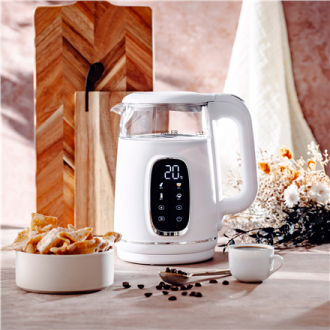 Adler Kettle with LED Display | AD 1305 | Electric | 2200 W | 1.7 L | Plastic | 360 rotational base | White/Silver