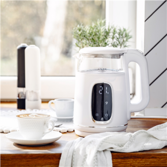 Adler Kettle with LED Display | AD 1305 | Electric | 2200 W | 1.7 L | Plastic | 360 rotational base | White/Silver
