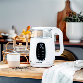 Adler Kettle with LED Display | AD 1305 | Electric | 2200 W | 1.7 L | Plastic | 360 rotational base | White/Silver