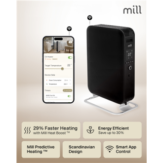 Mill | WiFI GEN3 Oil Filled Radiator | OIL2000WIFI3 | Oil Filled Radiator | 2000 W | Number of power levels 3 | Black Mill | WiFI GEN3 Oil Filled Radiator | OIL2000WIFI3 | Oil Filled Radiator | 2000 W | Number of power levels 3 | Black