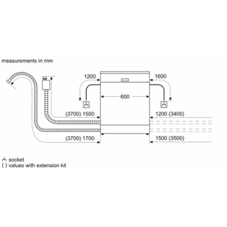 Bosch Dishwasher | SMV4EMX71S | Built-in | Width 60 cm | Number of place settings 14 | Number of programs 6 | Energy efficiency 