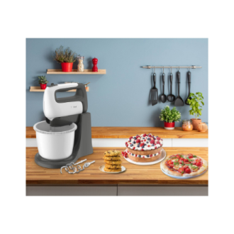 TEFAL | HT464138 Prep'Mix+ | Hand Mixer | 500 W | Number of speeds 5 | Turbo mode | White/Grey