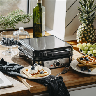Adler Waffle Maker | AD 3083 | 1800 W | Number of pastry 4 | Belgium | Silver/Black Adler Waffle Maker | AD 3083 | 1800 W | Number of pastry 4 | Belgium | Silver/Black