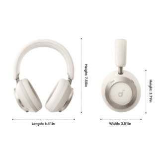 Anker Soundcore | Foldable Headphones | Space One Pro | Bluetooth | Over-ear | Microphone | Cream White | Wireless