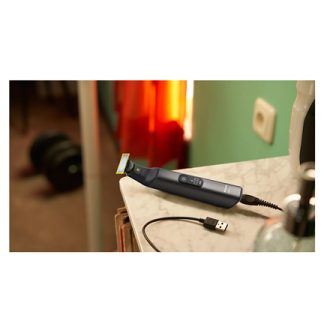 Philips | Hair trimmer, Face and Body | QP6652/61 OneBlade Pro 360 | Cordless | Wet & Dry | Number of length steps 20 | Grey/Bla Philips | Hair trimmer, Face and Body | QP6652/61 OneBlade Pro 360 | Cordless | Wet & Dry | Number of length steps 20 | Grey/Bla