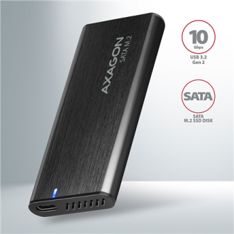AXAGON External USB-C 3.2 Gen 2 metal box for M.2 SATA SSD disks | EEM2-SBC