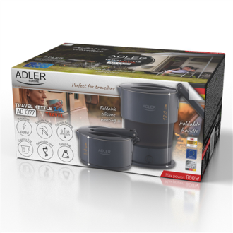 Adler Silicon Travel Kettle | AD 1377 | Travel Kettle | 600 W | 0.6 L | Silicon | Grey Adler Silicon Travel Kettle | AD 1377 | Travel Kettle | 600 W | 0.6 L | Silicon | Grey