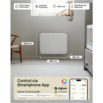 Mill Invisible Smart WiFi Heater | PA400WIFI4 | Panel Heater | 400 W | Suitable for rooms up to 4-6 m | White | IPX4 Mill Invisible Smart WiFi Heater | PA400WIFI4 | Panel Heater | 400 W | Suitable for rooms up to 4-6 m | White | IPX4