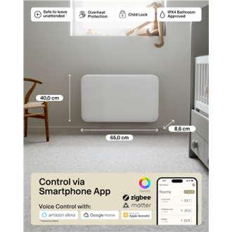 Mill Invisible Smart WiFi Heater | PA700WIFI4 | Panel Heater | 700 W | Suitable for rooms up to 9-12 m | White | IPX4 Mill Invisible Smart WiFi Heater | PA700WIFI4 | Panel Heater | 700 W | Suitable for rooms up to 9-12 m | White | IPX4