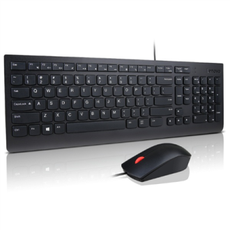 Lenovo Essential | Keyboard and Mouse Combo | Wired | US Euro | Black Lenovo Essential | Keyboard and Mouse Combo | Wired | US Euro | Black