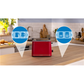 Bosch Compact Toaster | TAT3M124 MyMoment | Number of slots 2 | Housing material Plastic | Red Bosch Compact Toaster | TAT3M124 MyMoment | Number of slots 2 | Housing material Plastic | Red