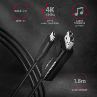 AXAGON Active cable | USB-C to DisplayPort | 1.8 m AXAGON Active cable | USB-C to DisplayPort | 1.8 m