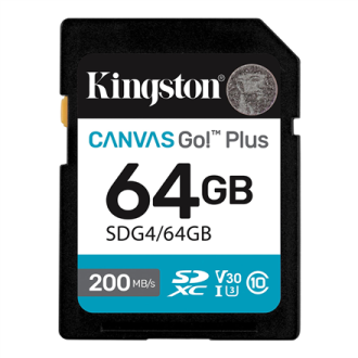 Kingston | Canvas Go! Plus | 64 GB | SD | Flash memory class Class 10, UHS-I, U3, V30 Kingston | Canvas Go! Plus | 64 GB | SD | Flash memory class Class 10, UHS-I, U3, V30