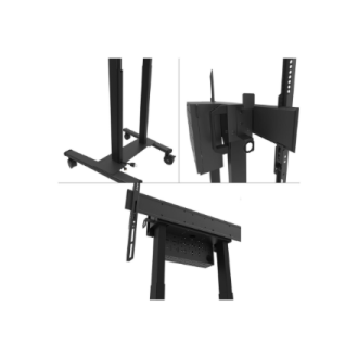 Neomounts Floor stand | FL55-875BL1 TV Trolley Motorised | Adjustable Height | 55-100 