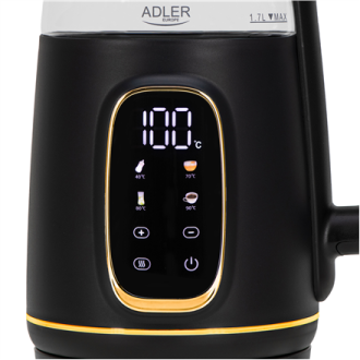 Adler Kettle with LED Display | AD 1305 | Electric | 2200 W | 1.7 L | Plastic | 360 rotational base | Black/Gold Adler Kettle with LED Display | AD 1305 | Electric | 2200 W | 1.7 L | Plastic | 360 rotational base | Black/Gold
