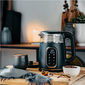Adler Kettle with LED Display | AD 1305 | Electric | 2200 W | 1.7 L | Plastic | 360 rotational base | Black/Gold Adler Kettle with LED Display | AD 1305 | Electric | 2200 W | 1.7 L | Plastic | 360 rotational base | Black/Gold