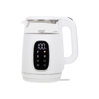 Adler Kettle with LED Display | AD 1305 | Electric | 2200 W | 1.7 L | Plastic | 360 rotational base | White/Silver