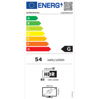 LG 43QNED80A3A | 43 | Smart TV | webOS 25 | UHD | Black LG 43QNED80A3A | 43 | Smart TV | webOS 25 | UHD | Black