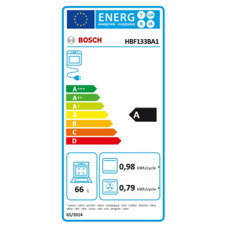 Bosch Oven | HBF133BA1 | 66 L | Electric | EcoClean | Knobs | Height 59.5 cm | Width 59.4 cm | Black Bosch Oven | HBF133BA1 | 66 L | Electric | EcoClean | Knobs | Height 59.5 cm | Width 59.4 cm | Black