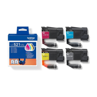 Brother LC521VAL | Ink Cartridge | Black, Cyan, Magenta,Yellow Brother LC521VAL | Ink Cartridge | Black, Cyan, Magenta,Yellow
