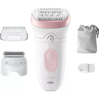 Braun Epilator | SE7030 Silk- pil Series 7 | Operating time (max) 40 min | Number of power levels 2 | Wet & Dry | White/Pink Braun Epilator | SE7030 Silk- pil Series 7 | Operating time (max) 40 min | Number of power levels 2 | Wet & Dry | White/Pink