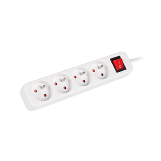 Lanberg Cable Power Strip, 4X French Outlets with Switch, Quality-Grade Copper, 1.5 m | PS1-04E-0150-W Lanberg Cable Power Strip, 4X French Outlets with Switch, Quality-Grade Copper, 1.5 m | PS1-04E-0150-W