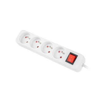 Lanberg Cable Power Strip, 4X French Outlets with Switch, Quality-Grade Copper, 1.5 m | PS1-04E-0150-W Lanberg Cable Power Strip, 4X French Outlets with Switch, Quality-Grade Copper, 1.5 m | PS1-04E-0150-W