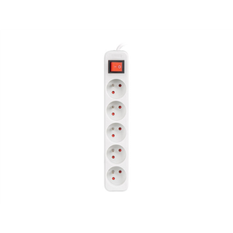 Lanberg Cable Power Strip, 5X French Outlets with Switch, Quality-Grade Copper, 3 m | PS1-05E-0300-W Lanberg Cable Power Strip, 5X French Outlets with Switch, Quality-Grade Copper, 3 m | PS1-05E-0300-W
