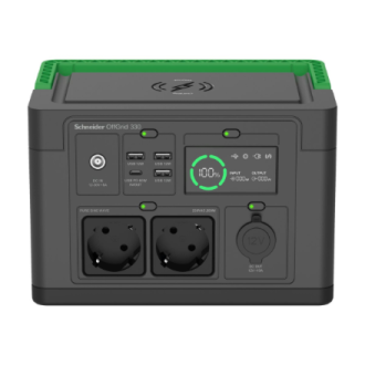 Schneider Electric Schneider OffGrid Portable Power Station 330, 230V, 332Wh Lithium-ion, LCD, 2 CEE 7/3 Schuko outlets, Sinewav Schneider Electric Schneider OffGrid Portable Power Station 330, 230V, 332Wh Lithium-ion, LCD, 2 CEE 7/3 Schuko outlets, Sinewav