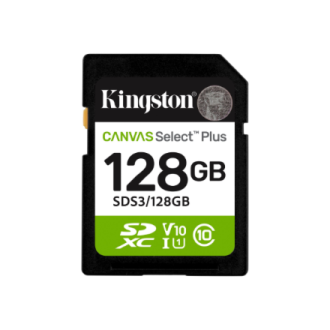 Kingston Canvas Select Plus | 128 GB | SD | Flash memory class Class 10, UHS-I, U1/U3, Video Class 10/30 Kingston Canvas Select Plus | 128 GB | SD | Flash memory class Class 10, UHS-I, U1/U3, Video Class 10/30