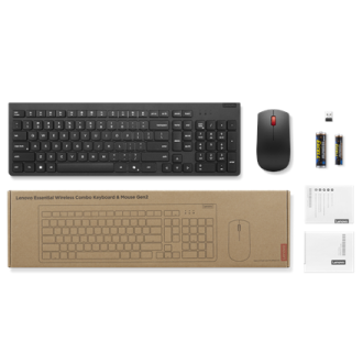 Lenovo Essential Wireless Combo Keyboard & Mouse Gen2 | Keyboard and Mouse Set | Wireless | Mouse included | Lithuanian | Black Lenovo Essential Wireless Combo Keyboard & Mouse Gen2 | Keyboard and Mouse Set | Wireless | Mouse included | Lithuanian | Black