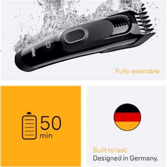 Braun Hair Clipper | HC5510 Series 5 | Cordless | Number of length steps 9 | Black Braun Hair Clipper | HC5510 Series 5 | Cordless | Number of length steps 9 | Black