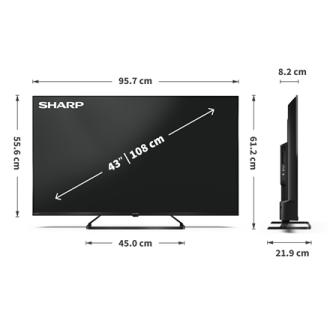 Sharp | 43HP6265E | 43 | Smart TV | Google TV | UHD | Black Sharp | 43HP6265E | 43 | Smart TV | Google TV | UHD | Black