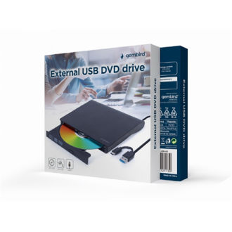 Gembird External USB DVD Drive | DVD-USB-031 | Interface USB Type-C (m), USB 3.1 Gen. 1 | DVD R/RW / CD R/RW | CD read speed 24 Gembird External USB DVD Drive | DVD-USB-031 | Interface USB Type-C (m), USB 3.1 Gen. 1 | DVD R/RW / CD R/RW | CD read speed 24