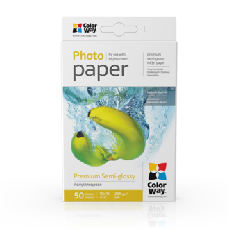ColorWay Photo Paper, 50 sheets | Premium Semi-Glossy | 255 g/m | 10x15