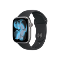 Apple Watch Series 11 GPS + Cellular 42mm Space Grey Aluminium Case with Black Sport Band - M/L | Apple