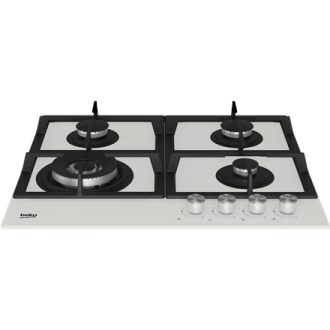 BEKO Hob | HILW64225SW | Gas | Number of burners/cooking zones 4 | Knob | White BEKO Hob | HILW64225SW | Gas | Number of burners/cooking zones 4 | Knob | White