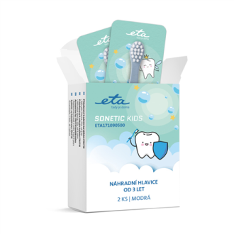 Sonetic Kids 171090500 | ETA Replacement brush heads | Heads | For kids | Number of brush heads included 2 | Blue Sonetic Kids 171090500 | ETA Replacement brush heads | Heads | For kids | Number of brush heads included 2 | Blue